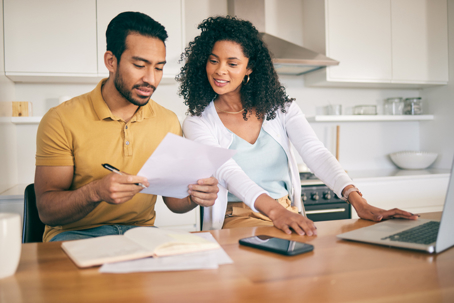 couple reviewing documents